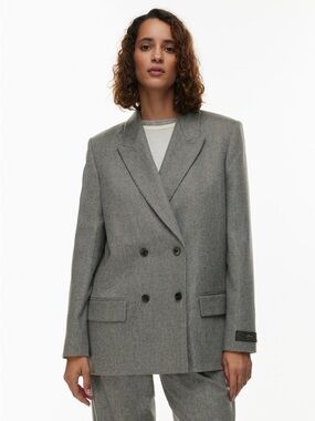 Wilfred Gray Double-Breasted Blazer